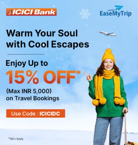 Image of EaseMyTrip Coupon : Save up to 15% off Hotel & travel Booking ICICI Bank Debit Cards