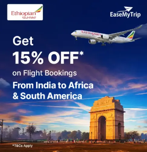 Image of EaseMyTrip Ethiopian Airlines : Save upto 15% on Flights From INDIA to Africa & SOUTH AMERCIA