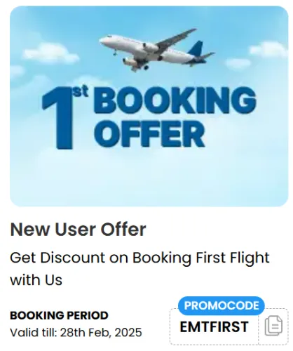 Image of EaseMyTrip First Booking Coupon : Flat 10% off on First Flight & Travel Booking (Flight, Hotel & Buses)
