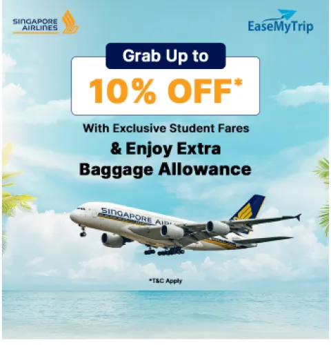 Image of EaseMyTrip Singapore Airlines Offer : up to 10% off + Baggage Allowance