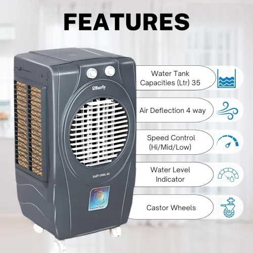 Image of Eazycool 35 LTR Personal Portable Cooler with Anti Bacterial Honeycomb, Highest Airthrow in Segment with Auto Swing and
