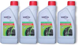 EBRON Radiator Antifreeze Coolant, Tropical Formula Engine Coolant, For Car & Bike, 4L Coolant Green (1 L, Pack of 4)