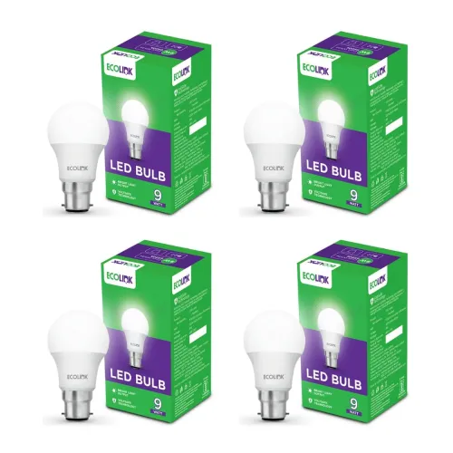 Image of EcoLink 9-Watt Base B22 LED Bulb (Cool White,Pack of 4)