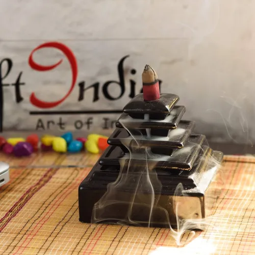 Image of eCraftIndia Falling Waterfall Smoke Backflow Cone Incense Holder