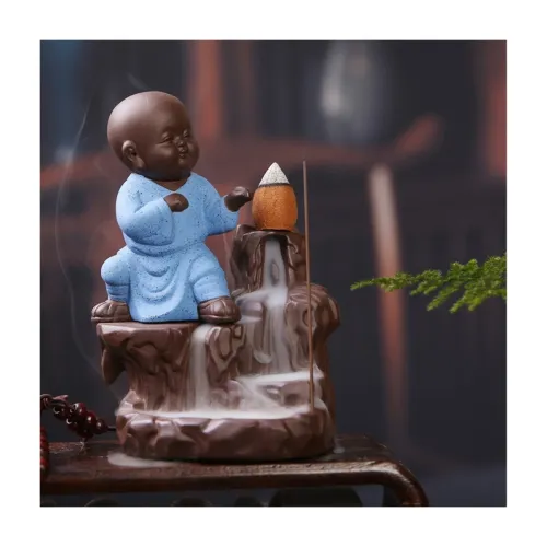 Image of eCraftIndia Karate Style Monk Buddha Smoke