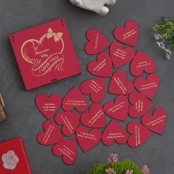 eCraftIndia Red Wooden 20 Reasons Why I Love You
