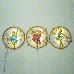 eCraftIndia So3 Dancing Lady Handcrafted Iron Wall Hanging Background LED