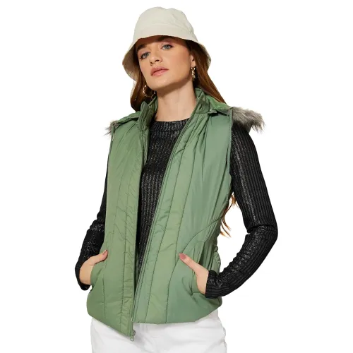 Image of Eden & Ivy Polyester Regular Fit Quilted Puffer Sleeveless Jacket