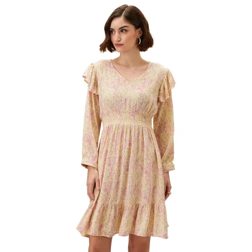 Image of Eden & Ivy Women’s Crinkled Rayon Fit & Flare Dress
