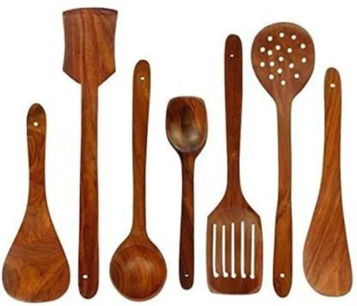 Image of edy Nirvan Gallery Cooking Wooden Spoons Kitchen Tool Set