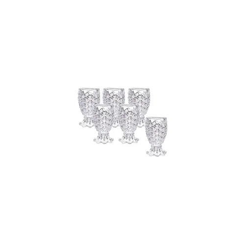 Image of EK DO DHAI Palm Crystal Shot Glass Set of 6 with Heavy Base for Drinking Whiskey 