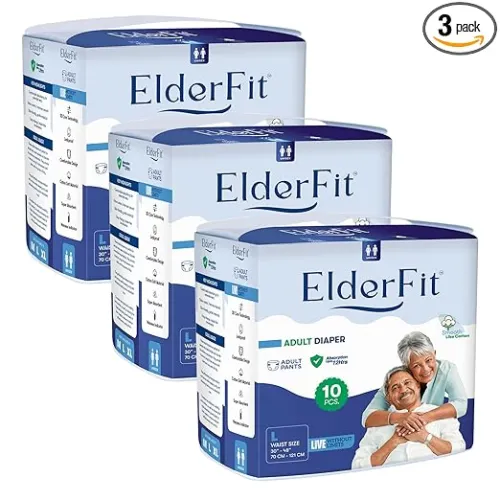 Image of ElderFit Pant Style Adult Diaper 30 Piece