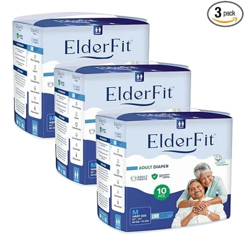 Image of ElderFit Unisex Adult Diapers (Pant Style, M Size, 30 Pcs, 24-44” Waist)