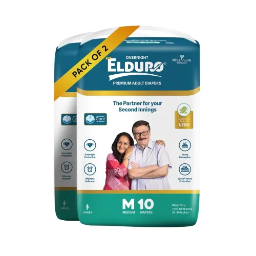 Image of ELDURO Adult Diaper Medium Size Pack of 2 (20 counts)