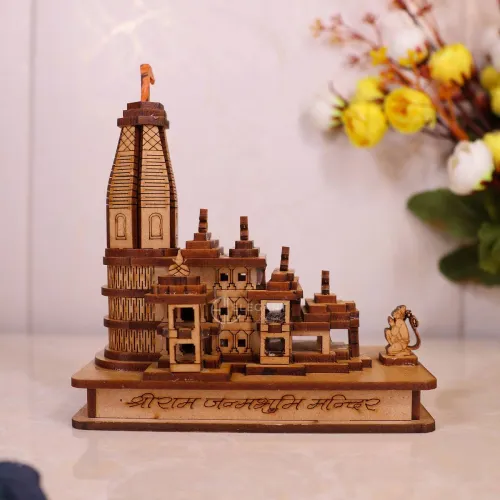 Image of Elegant Lifestyle Shri Ram Mandir Gift Solid Wood