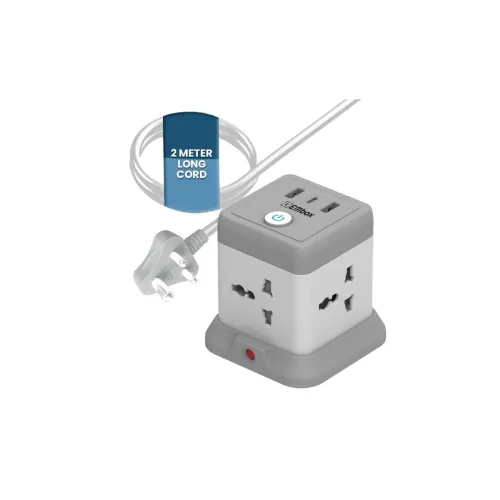 Image of EMBOX Cube Extension Board with USB (2.4A, QC 3.0), 2m Cord