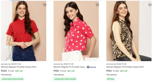 Image of encore by INVICTUS Women Fashion Minimum 80% Discount