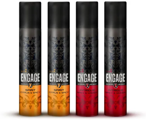 Image of Engage Deo Combo, 2 Intrigue for Him (165ml) & 2 Spirit for Him (165ml)