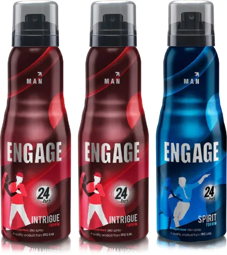 Image of Engage Deo Combo Intrigue & Spirit 165ml (Pack of 3)