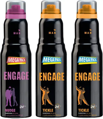 Image of Engage Deo Combo 1 Nudge 220ml and 2 Tickle 220ml