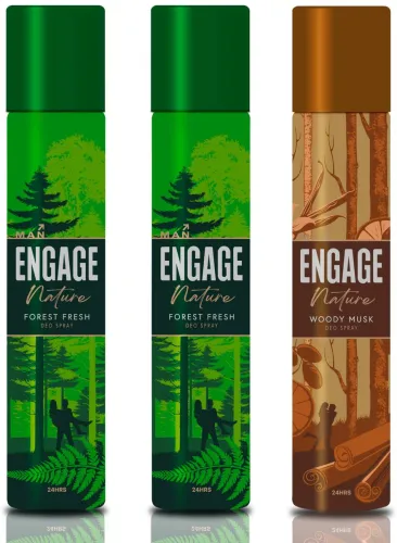 Image of Engage Nature Deo: 2 Forest Fresh & 1 Woody Musk (150ml X 3)
