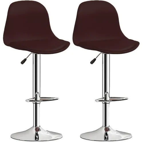 Image of Enosilla Plastic Revolving Brown Height Adjustable Chair Set Of 2