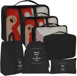 Eopzo 7 in 1 Packing Cube For Travel Space Saver Laundry Cosmetics