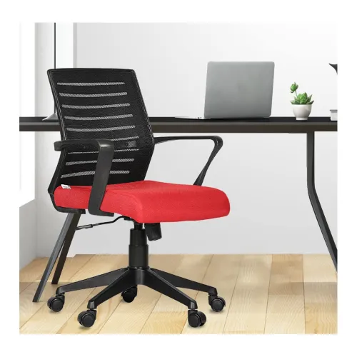 Image of Ergonomic Red Mesh Office Chair
