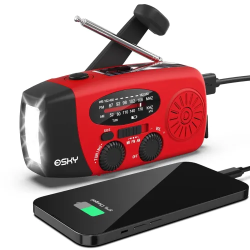 Image of Esky Emergency Solar Crank Radio (Red)