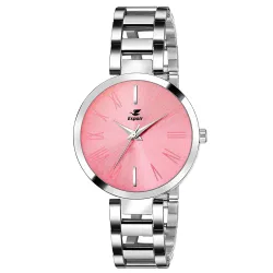 Espoir Analog Stainless Steel Pink Dial Watch