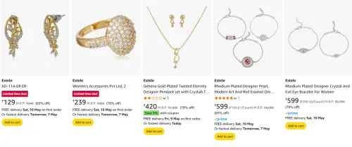 Image of Estele Women's Jewellery Starting @ ₹129