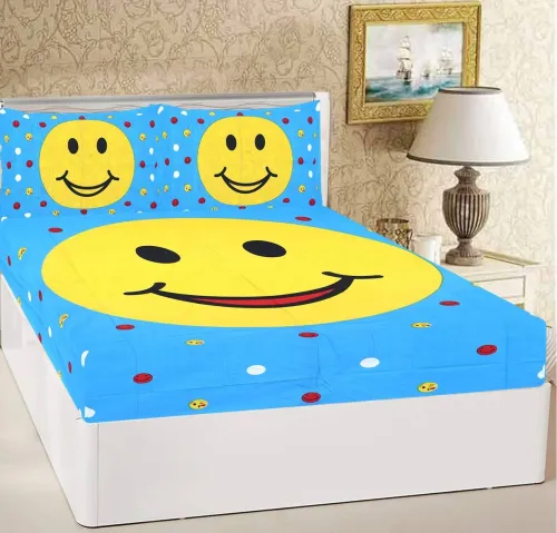 Image of ETHNICO 104 TC Cotton Double Cartoon Flat Bedsheet