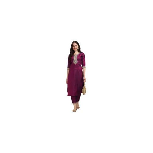 Image of EVANTA Women Art Silk Kurta Suit Sets