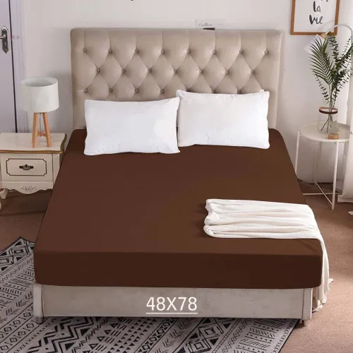 Image of EVERDECOR Fitted Single Size Breathable, Stretchable, Waterproof Mattress Cover (Brown)