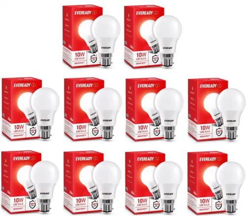 Image of EVEREADY 10 W Basic Standard B22 LED Bulb (White, Pack of 10)