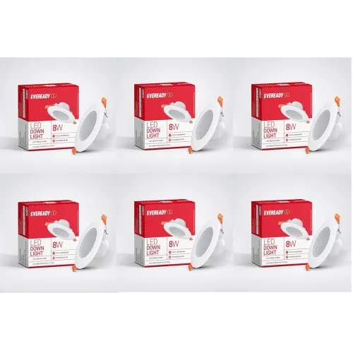 Image of Eveready 8W Round Downlight, Pack of 6