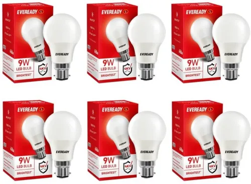 Image of EVEREADY 9 W Basic Standard B22 LED Bulb (White, Pack of 6)