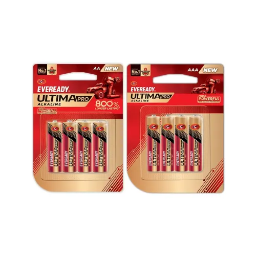 Image of Eveready Ultima Alkaline AAA Battery Pack of 4 + AA Battery Pack of 4