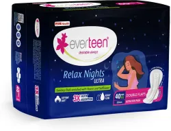 everteen XXL Relax Nights Sanitary Pads (40 Pads + Cramp Roll-On)