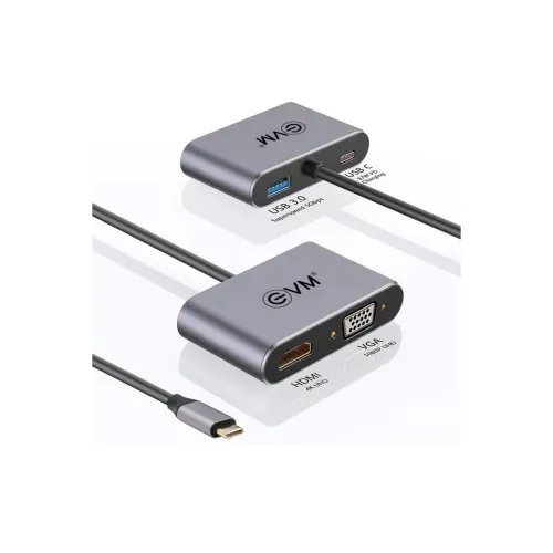 Image of EVM 4-in-1 Type-C Hub (HDMI, VGA, USB 3.0, PD Charging)