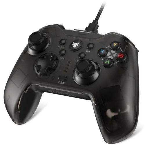 Image of EvoFox Elite X Wired Gaming Controller for PC with 2 Programmable Macro Back Buttons Translucent Shell Controller for pc