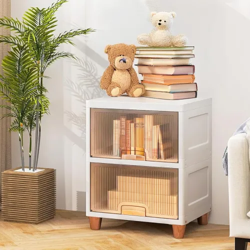 Image of EXVITO Plastic 2 Tier Folding Storage Box