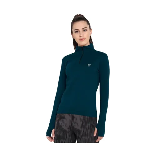 Image of EYEBOGLER Solid Women High Neck Full Sleeve Regular Fit Top