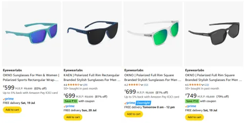 Image of Eyewearlabs Sunglasses at minimum 75% Discount