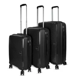 F Gear Eagle Pp03 Black Hard-Sided Luggage Set of 3