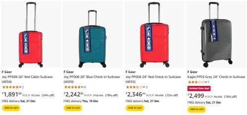 Image of F Gear Hardsided Check-in Spinner Suitcase up to 79% Discount