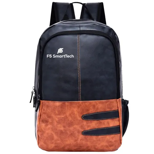 Image of F5 SmartTech 20L Small Faux Leather Laptop Backpack