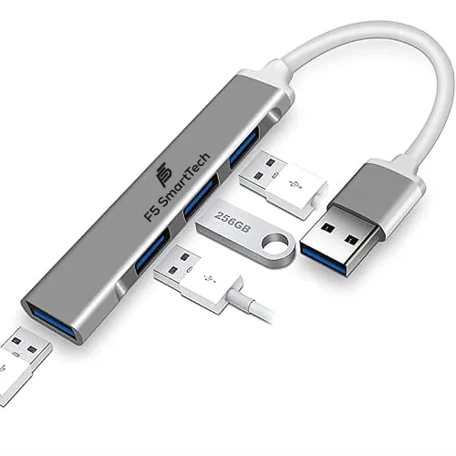 Image of F5 SmartTech 4 in 1 Type A 3.0 4 Port High Speed USB Hub for Laptop