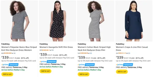 Image of FabAlley Women's Dresses at minimum 81% Discount