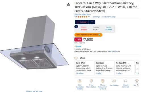 Image of Faber 90cm Chimney.